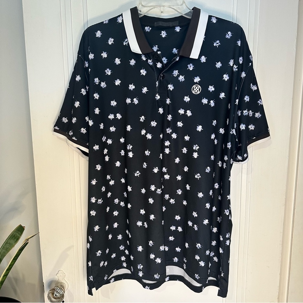 G/fore Limited Edition Country Club Misfit Polo Sketch Shirt sz X Black White
